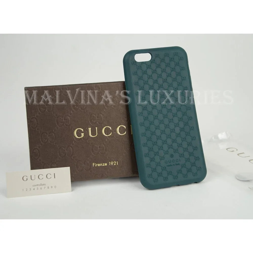 GUCCI iPHONE 6 CASE COVER GREEN BIO-PLASTIC GG GUCCISSIMA LOGO
